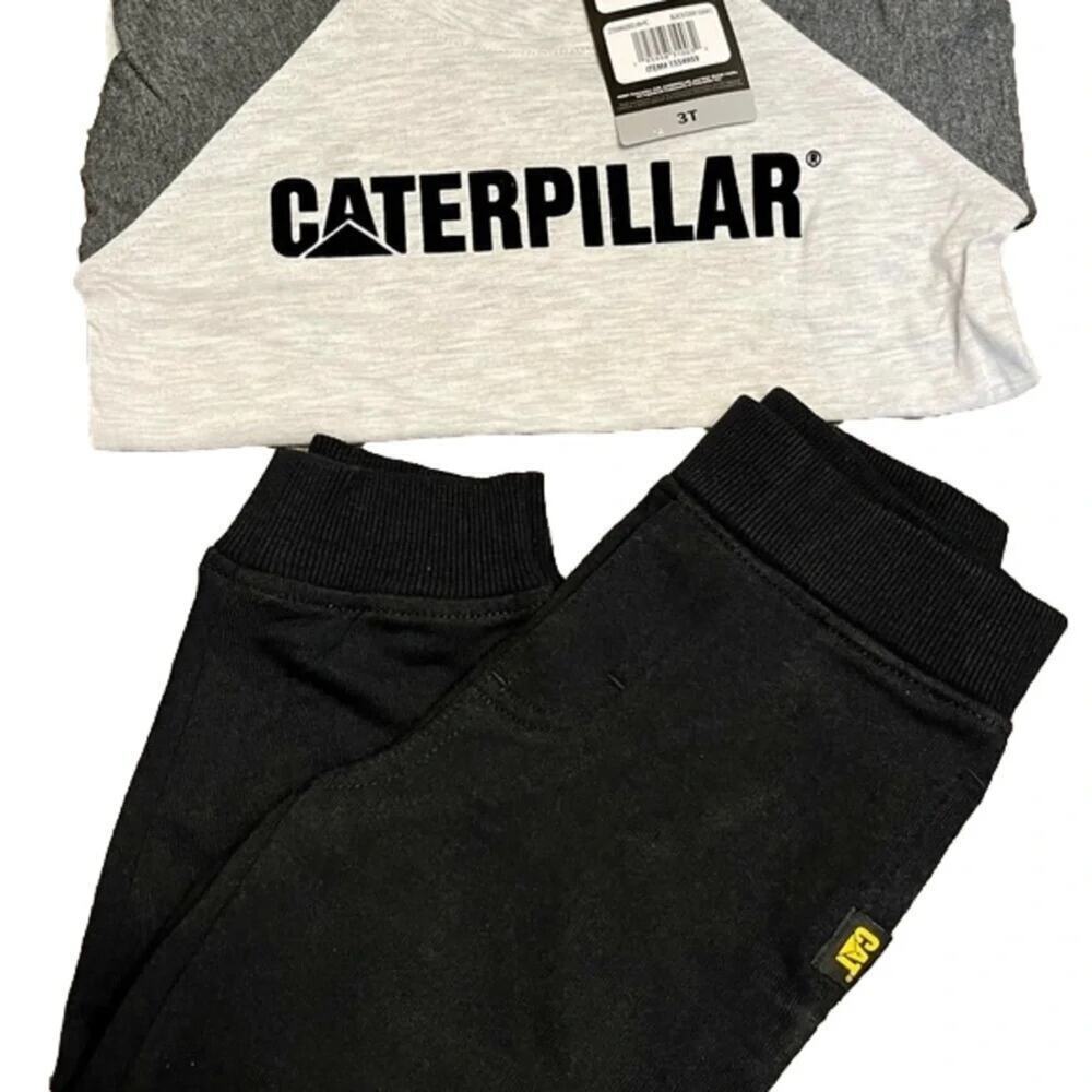 CAT Caterpillar Boy’s Joggers Shirt 2 piece Set Size 3T NWT - Picture 4 of 10